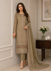 Caramel Brown Embroidered Cotton Kurta Set with Mirror Work