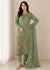 Sage Green Embroidered Kurta Set with Chiffon Dupatta