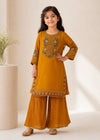 Mustard Chiffon Kids Festive 2-PC Sharara