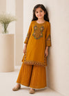 Mustard Chiffon Kids Festive 2-PC Sharara