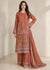 Burnt Orange – Luxury Embroidered 3PC Chiffon Set