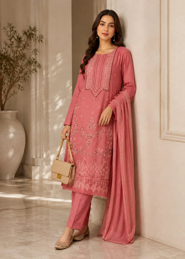 Summer Bloom – Premium Embroidered Lawn 3PC Dress with Lawn Dupatta