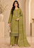 Olive Green Embroidered Cotton Kurta Set with Dupatta