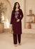 Maroon – Luxury Handworked Velvet 2PC Kurta Set