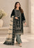 Deep Dark Green Velvet Embroidered Suit with Jamawar Trouser