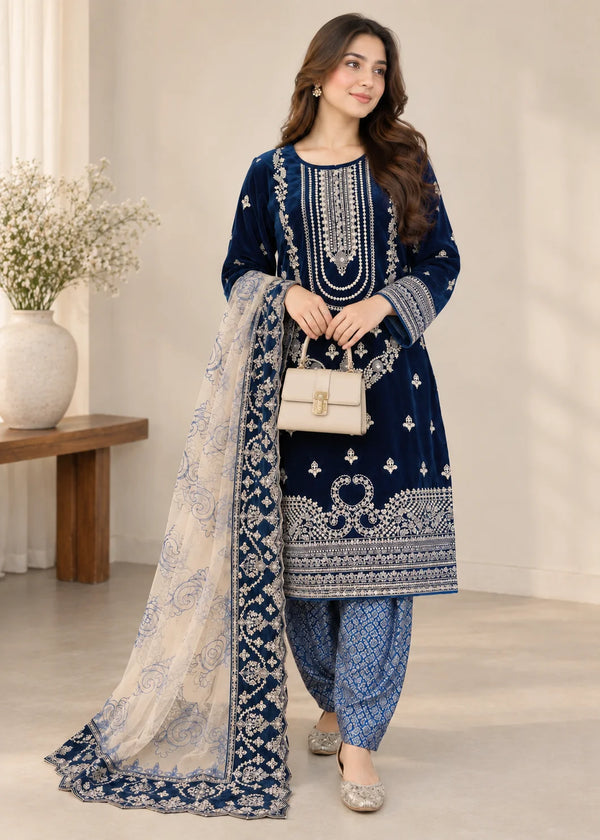 Navy Dynasty Velvet 3-PC Formal Edit