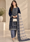 Zehra Deep Navy Velvet Luxe Occasion Wear