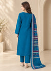 Teal Embroidered Cotton Kurta Set with Dupatta