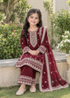 Royal Maroon Kids – Embroidered 3PC Kurta