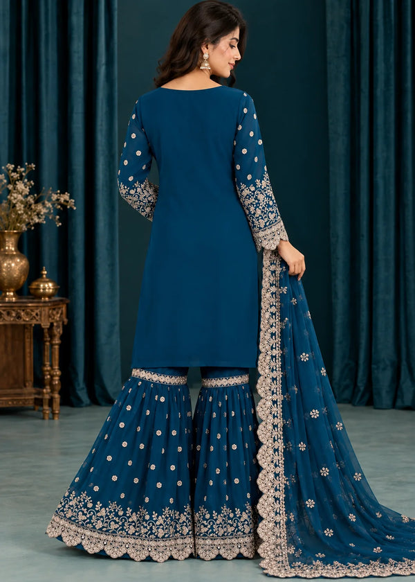 Rang-o-Noor — Noor-e-Bahar Teal Festive Gharara
