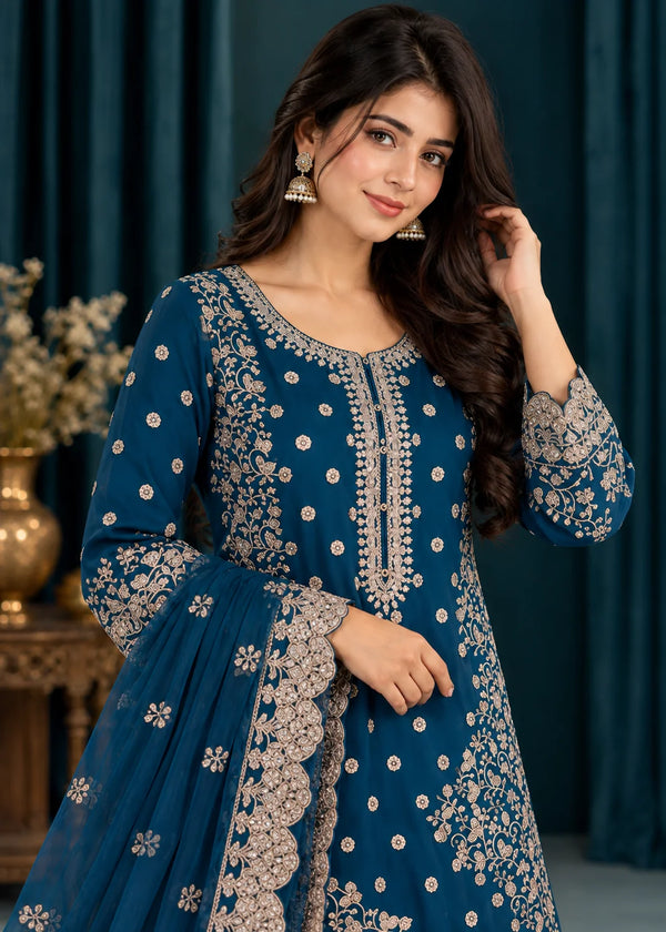 Rang-o-Noor — Noor-e-Bahar Teal Festive Gharara