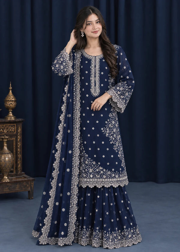 Rang-o-Noor — Neel Shab Navy Blue Festive Gharara