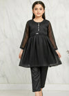 Festive Minis | Black Sheesha Silk Embellished Frock