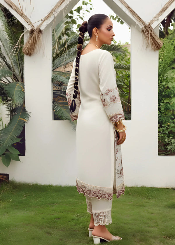 Nooré White Organza – Embroidered 3 PC Ensemble