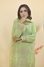 Pale Mint Green Luxury Embroidered Occasion Edit 3PC Kurta Set