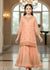 Gulnaar Peach Organza Festive Lehenga – Kids