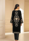 Zarposh Navy – 2PC Velvet Back Embroidered with Plain Trouser