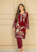Diwan-e-Maroon – Velvet Back Embroidered 2PC