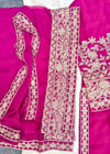 Magenta Royale – Stone Work Embroidered Chiffon Set