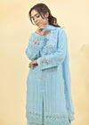Sky Blue Grace – Designer Embroidered Kurta Set