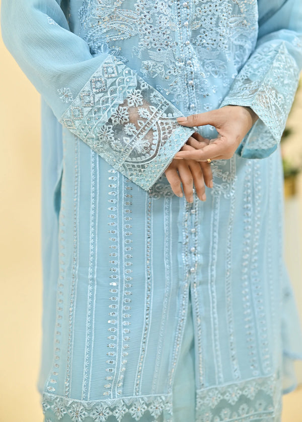 Sky Blue Grace – Designer Embroidered Kurta Set