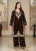 Brown – Premium Embroidered Velvet 2PC kurta set