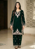 Dark Green – Luxury Embroidered Velvet 2PC Kurta Set
