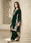 Dark Green – Luxury Embroidered Velvet 2PC Kurta Set