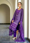 Amethyst Grace – Purple Premium Embroidered Linen 3PC Suit with Chiffon Dupatta