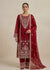 Ruby Muse – Maroon Luxury Embroidered Chiffon 3PC Set with Embroidered Dupatta & Trouser