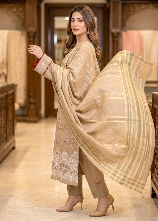 Sunveil Bloom – Premium Embroidered Lawn 3PC Dress with Lawn Dupatta