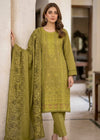 Sage Meadow – Olive Green Premium Embroidered Lawn 3PC Kurta Set