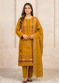 Amber Garden– Mustard Premium Embroidered Lawn 3PC Dress with Printed Dupatta