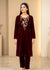 Deep Maroon – Premium Handmade Velvet Set