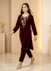 Deep Maroon – Premium Handmade Velvet Set