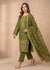 Olive Veil – Olive Premium Embroidered Linen Dress with Chiffon Dupatta