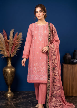 Tea Rose Bloom – Tea Pink Premium Embroidered Lawn 3PC Dress with lawn Dupatta