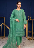 Fully Embroidered Pastel Green Organza 3 PC