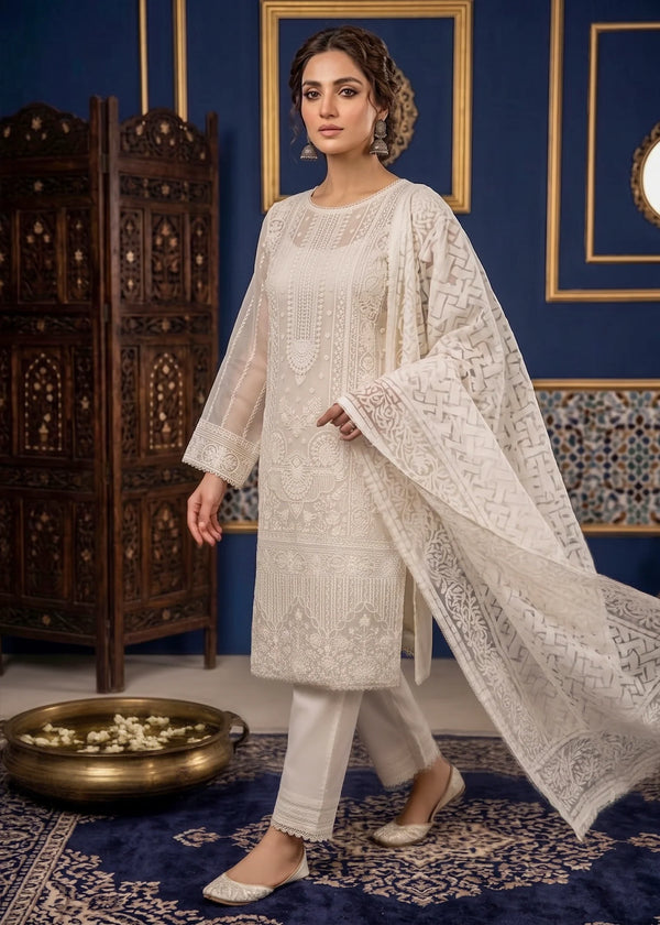 Afsana White Organza – Formal Festive Edit
