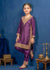 Kids Purple Kattan Silk Kurta & Trouser Set