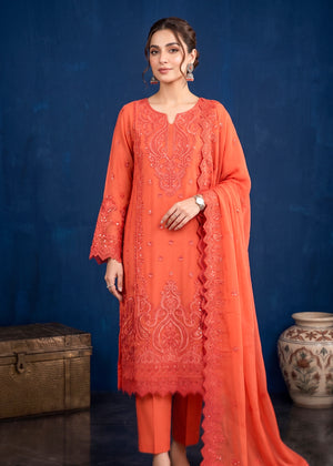 Blush Dusk – Pink Premium Embroidered Chiffon 3PC Set
