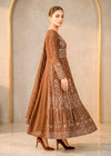 Mocha Elegance Embroidered Chiffon Maxi 3PC