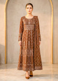 Mocha Elegance Embroidered Chiffon Maxi 3PC