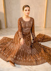 Mocha Elegance Embroidered Chiffon Maxi 3PC