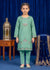 Embroidered Sea Green Cambric Kurta Set for Girls