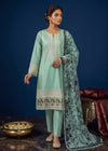 Mint Green Embroidered Lawn Kurta Set with Printed Dupatta