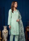 Mint Green Embroidered Lawn Kurta Set with Printed Chiffon Dupatta