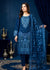 Elegant Teal Embroidered Lawn Kurta Set with Net Dupatta