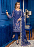 Navy Blue Embroidered Chiffon Kurta Set with Dupatta