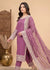 Embroidered Mulberry Kurta Set with Chiffon Dupatta